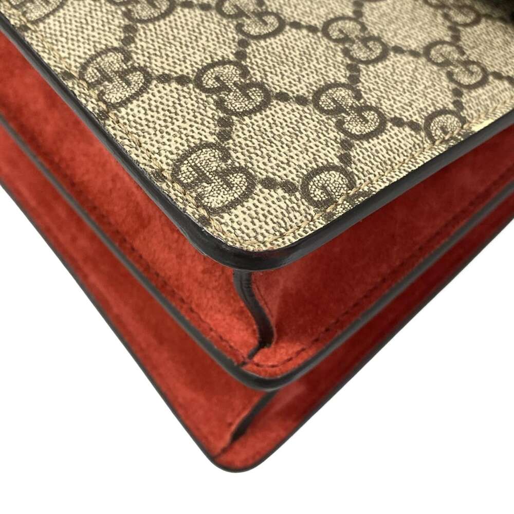 Gucci Dionysus Shoulder Bag 400249 Beige Ebony Red PVC Suede - Picture 6 of 15